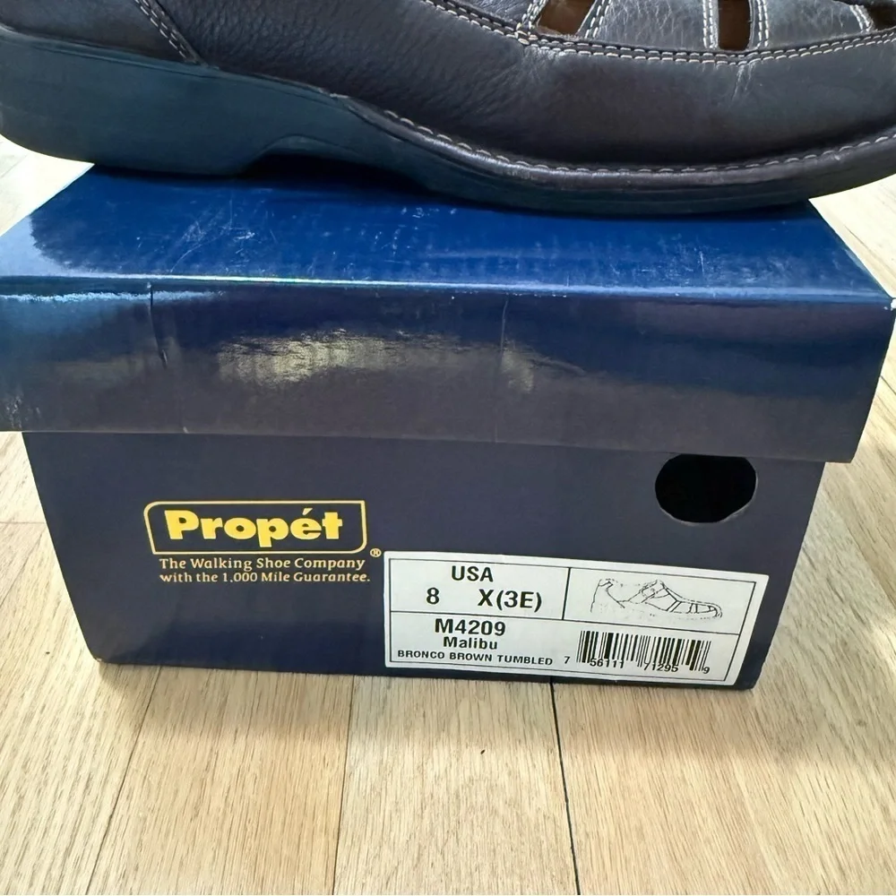Propet Men's Brown Leather Sandals Size 8